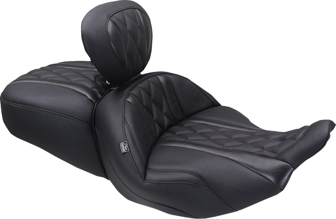 Deluxe Touring Seat - Deluxe One-Piece, 2-Up Seat - Diamond - Black Stitch - FLT/FLH '23-'25 [0801-2127] - Image 3