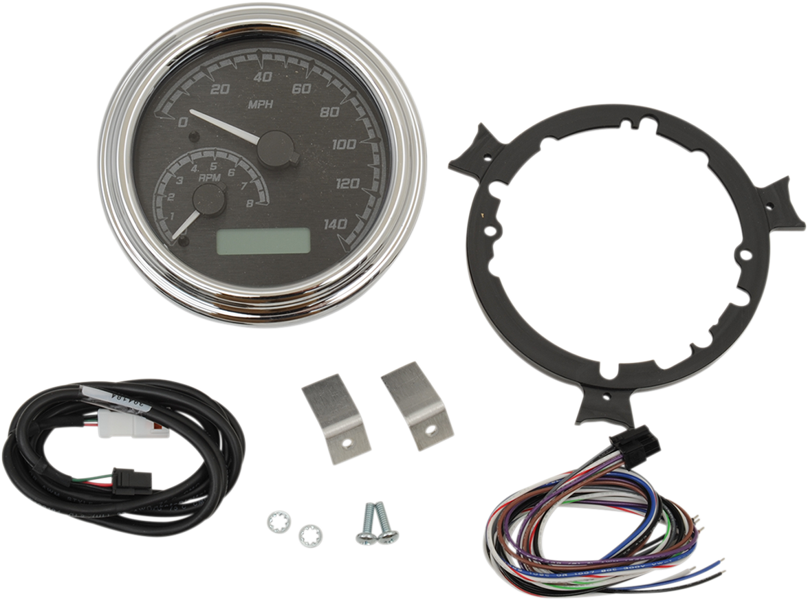 MVX Series Analog Gauge System - MVX Fatbob Analog/Digital Gauge System - Black/Gray/Chrome [2212-0505] - Image 2