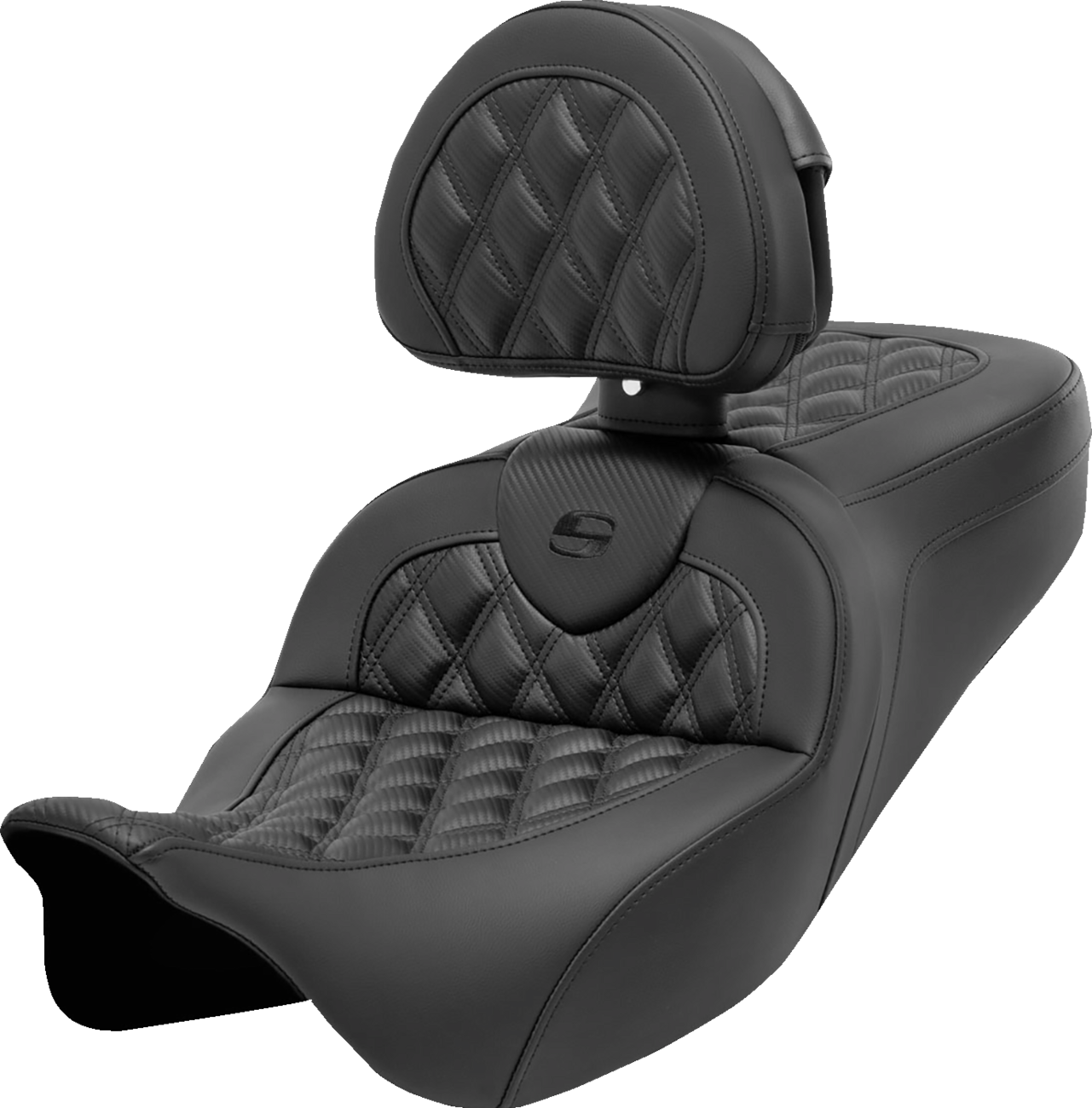 Roadsofa™ Seat - with Backrest - Lattice Stitch - Carbon Fiber - FL '08-'23 [0801-1694]