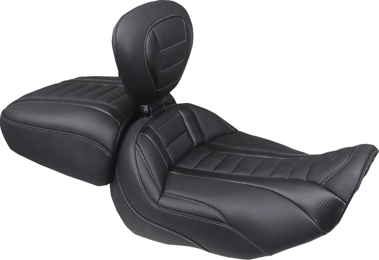 Wide Deluxe Touring Passenger Seat - Deluxe Passenger Seat - Wide - Gunmetal Stitch - FLT/FLH '23-'25 [0801-2120] - Image 2