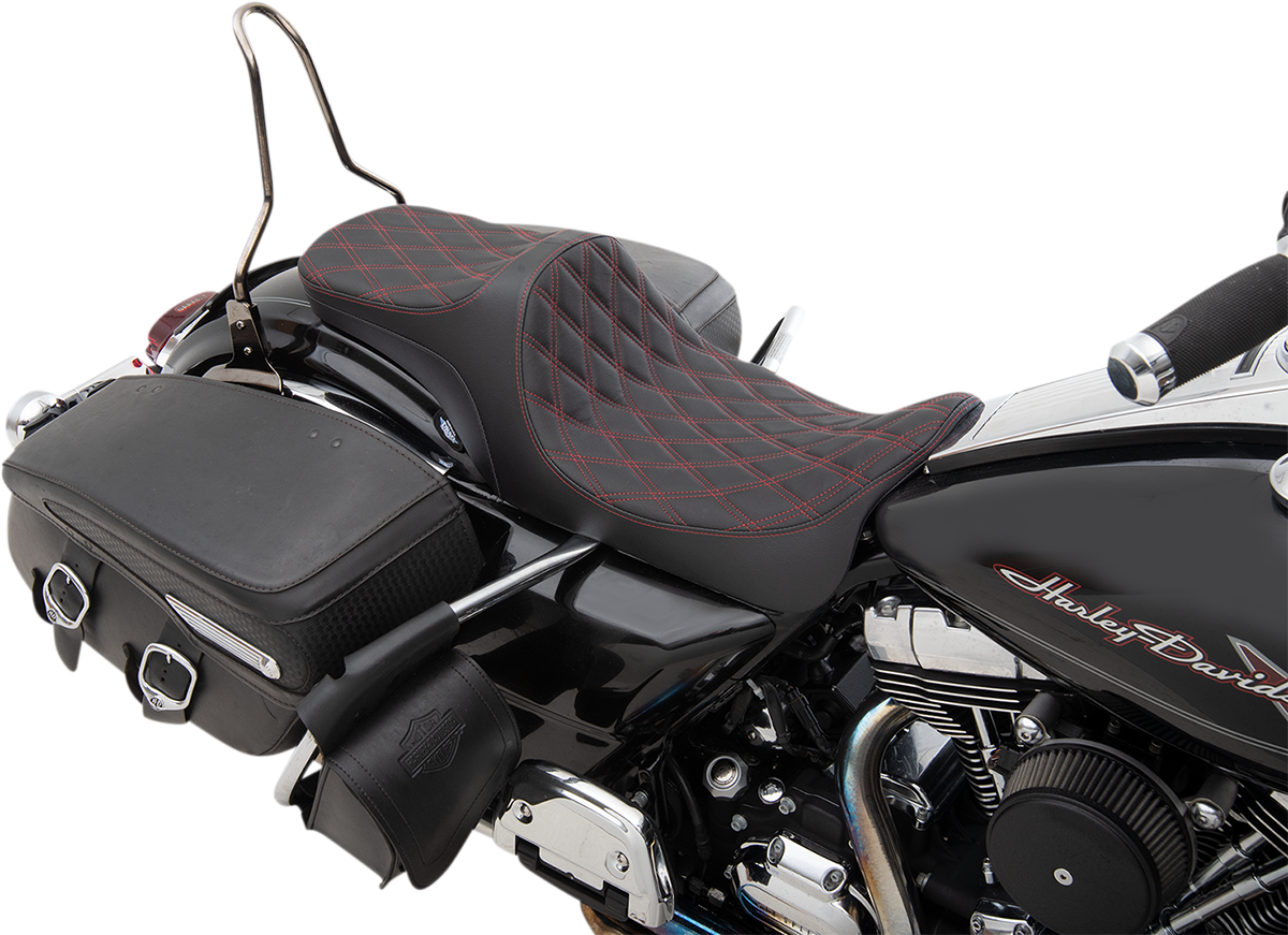 Predator III 2-Up Seat - Double Diamond - Red Thread - FL '08-'23 [0801-1306]