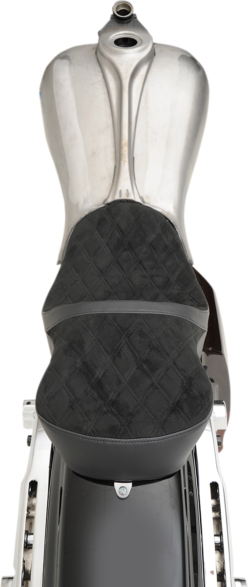 Low Profile Touring Seat - Low Touring Seat - Vinyl - Faux Suede Double Diamond - Yaffe Tanks - FL '08-'23 [0801-1070] - Image 3