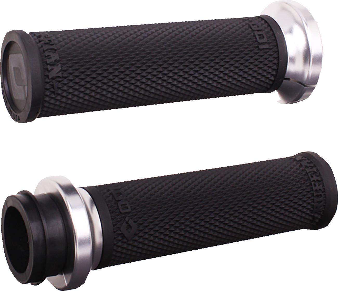 Ruffian Lock-On Street Grips - TBW - Black/Silver [0630-3403]