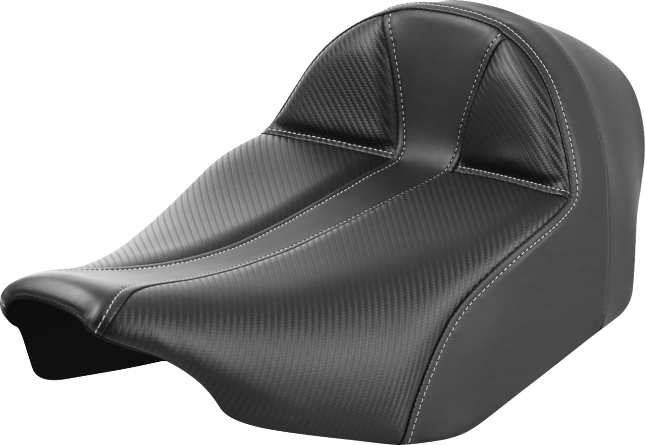 Dominator Solo Seat - Carbon Fiber w/ Silver Stitch - Extended Reach - FLT/FLH '23-'24 [0801-1901]