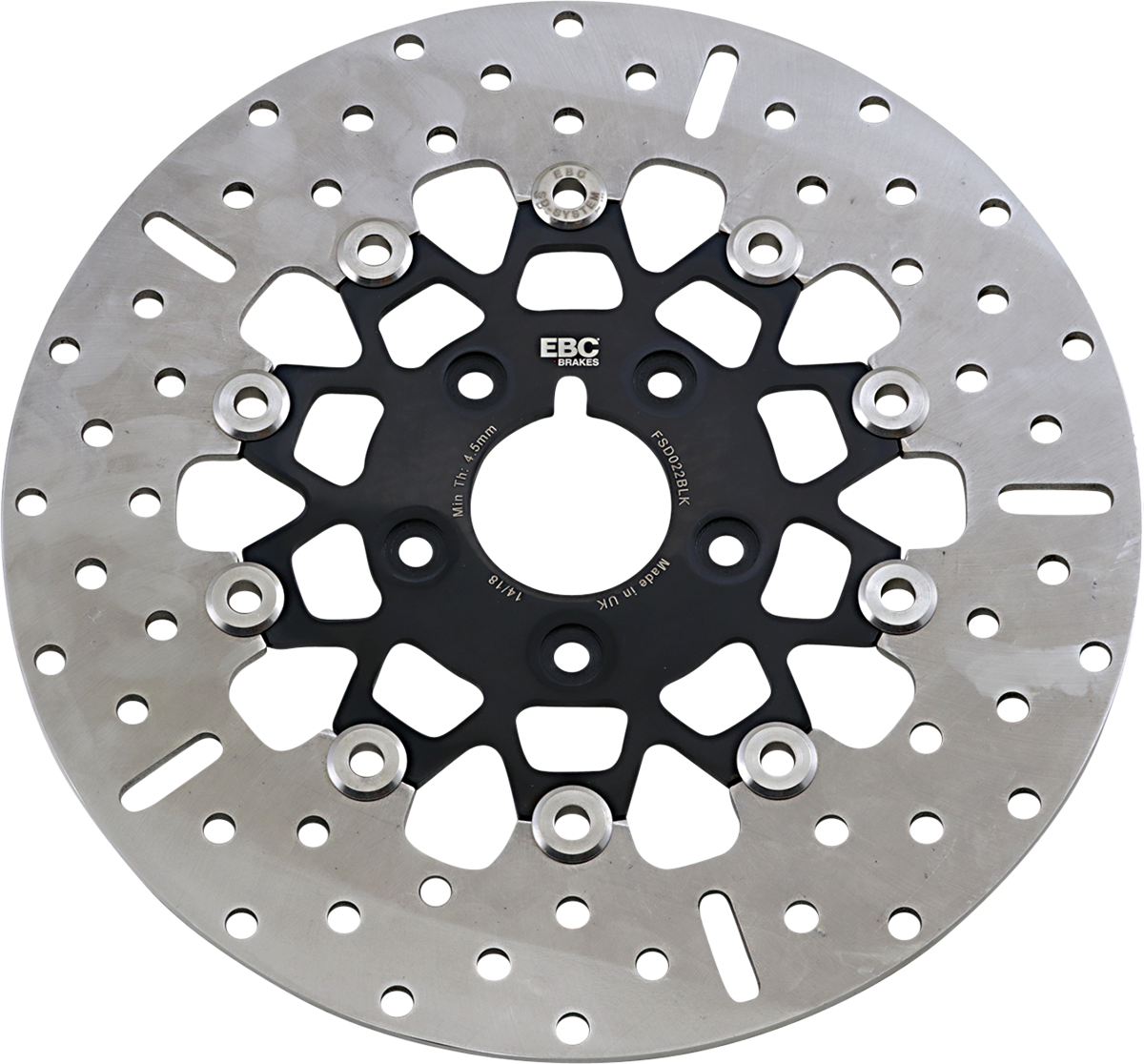 FSD Series Stainless Steel Front Brake Rotor for Big Twins - Brake Rotor - Black Carrier [1710-3081]
