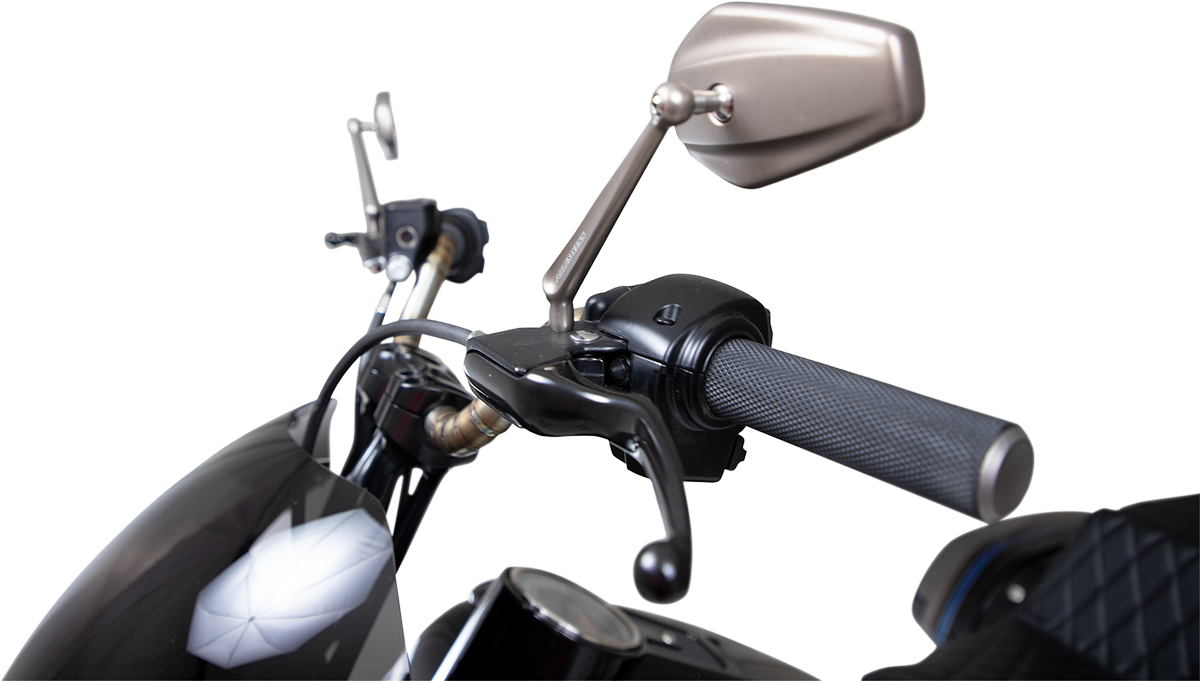 Mini Stocker Mirror - Mirror - Mini Stocker - Side View - Oval - Titanium - Left [0640-1444] - Image 2