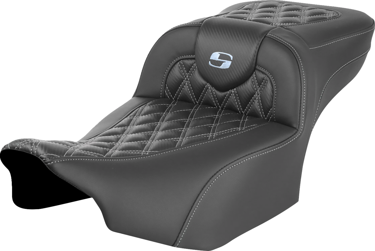 Roadsofa™ Extended Reach Seat - without Backrest - Lattice Stitch - Silver Stitch - FL/FX '23-'24 [0801-1798]