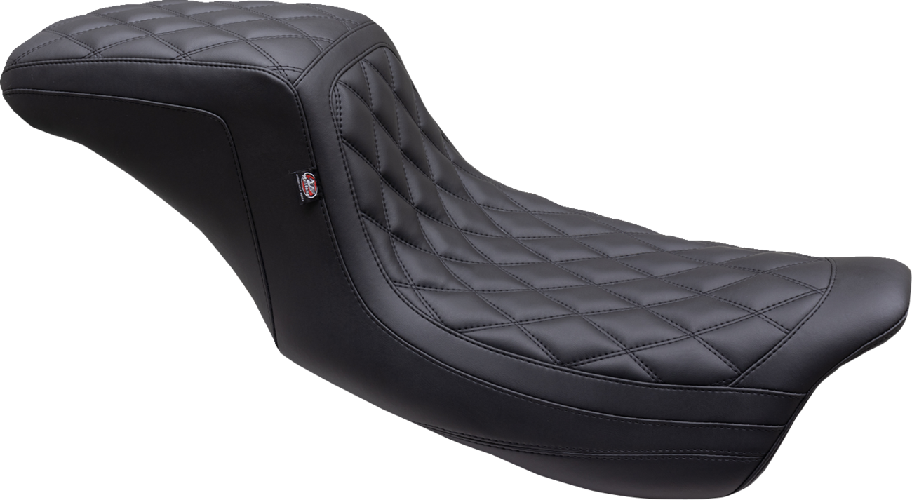 Double Diamond Squareback Seat - One Piece 2-Up Squareback Seat - Double Diamond - Black Stitch - FL '08-'25 [0801-1670]