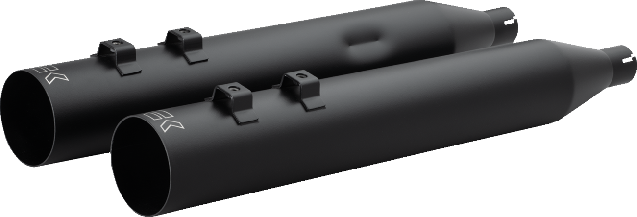 HP-Plus® Slip-On Mufflers - Straight Cut - 4" - Trike/Twin Cam - Black [1801-1874]