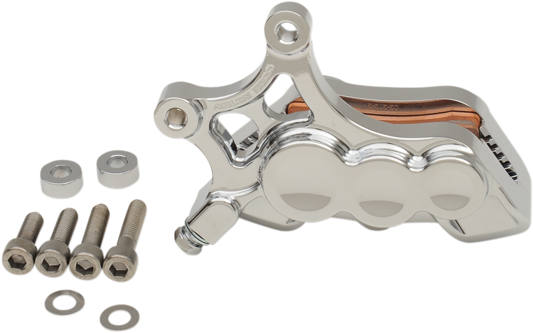 Ness Tech Six-Piston Differential Bore Caliper - 6-Piston Caliper - Front Right - Chrome - 14" [1701-0606]