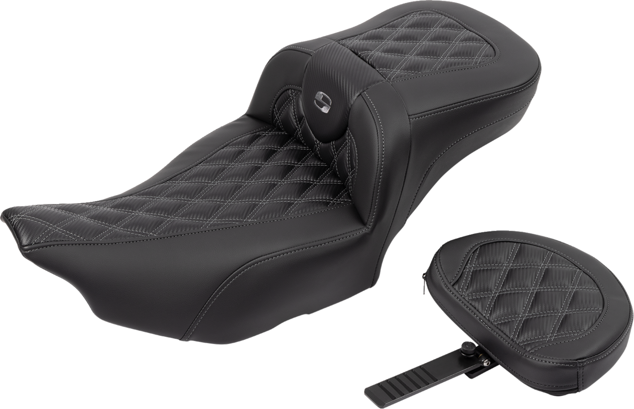 Roadsofa™ Extended Reach Seat - without Backrest - Lattice Stitch - Gray Stitch - FLTR/FLHX '23-'24 [0801-1803] - Image 2