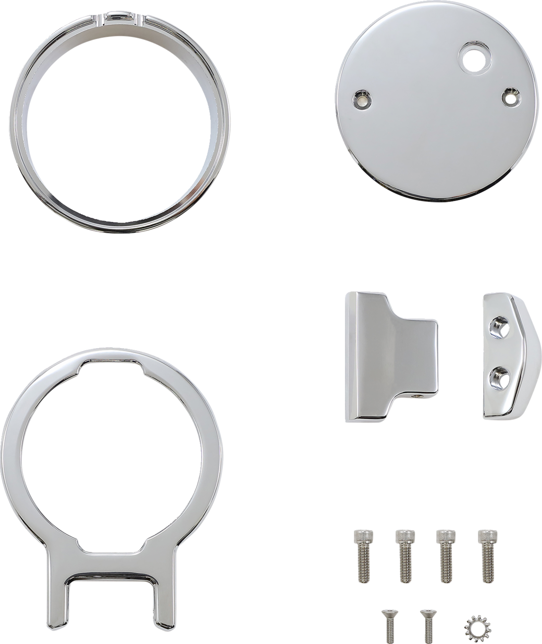 Gauge Mount for Performance Risers - Gauge Mount - Single - Chrome - Dyna/Sportster [2201-0252]
