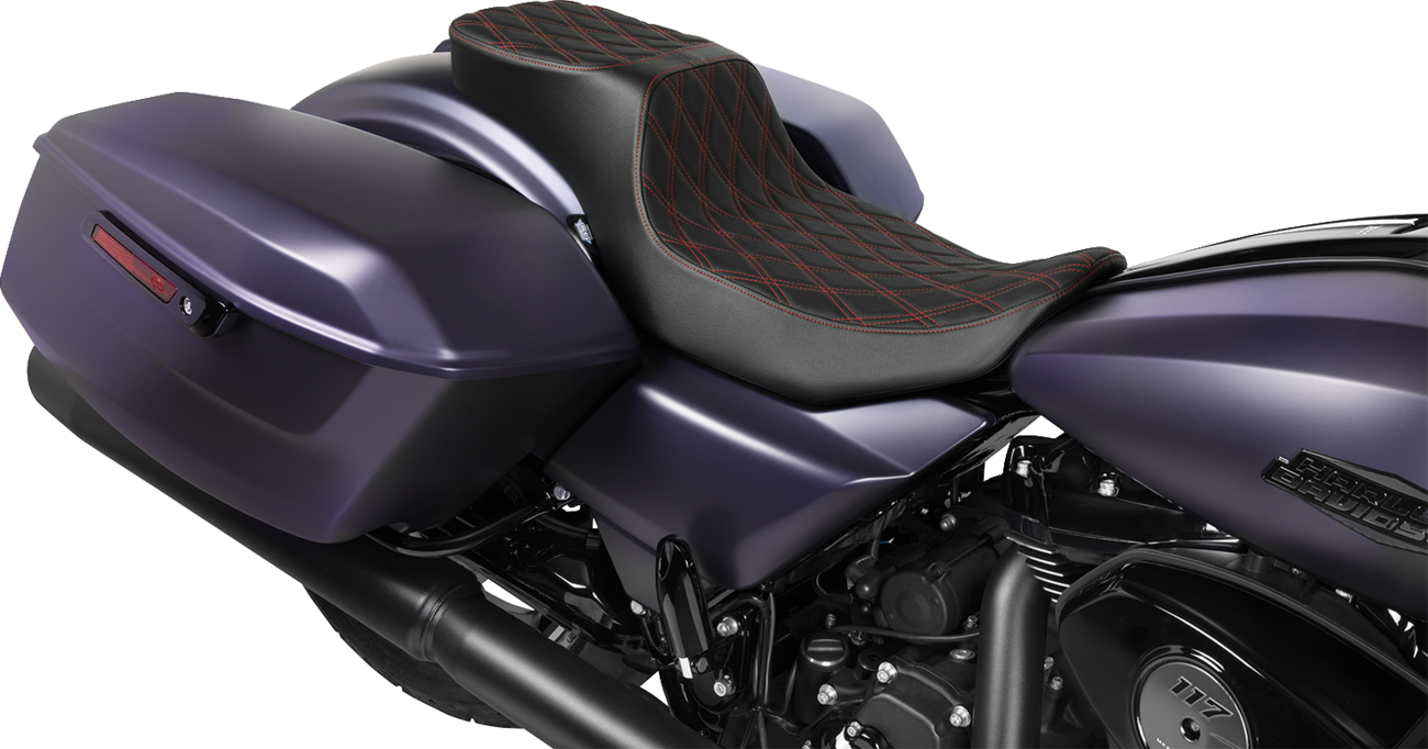 Performance Predator 2-Up Seat with Extended Reach - Performance Predator 2-Up Seat - Extended Reach - Vinyl - Red Double Diamond Stitch [0801-1943] - Image 3