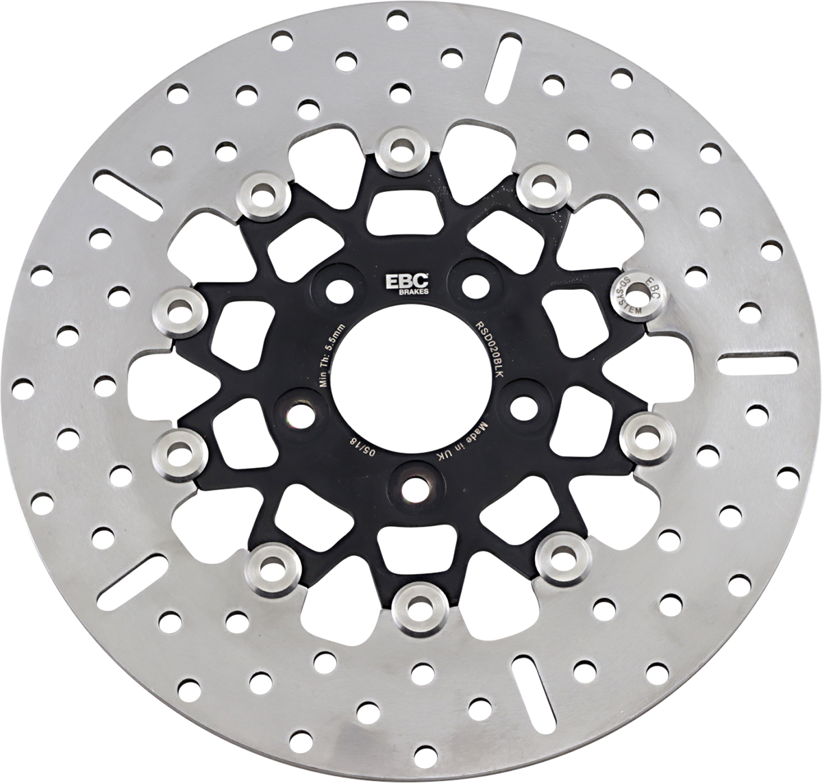 Custom Stainless Steel Rear Brake Rotor - Brake Rotor - Black [1710-2253]