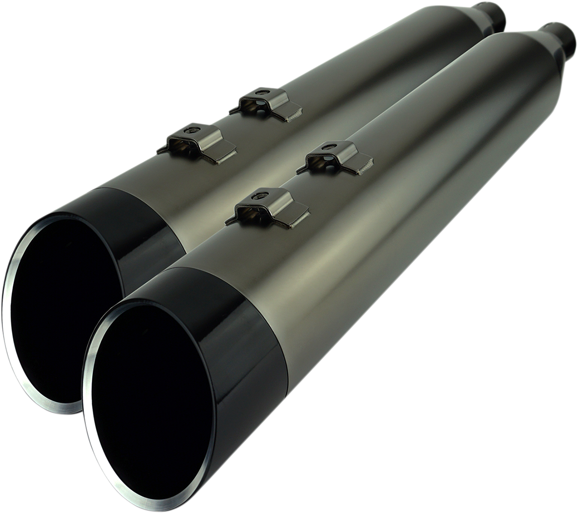 4-1/2" HP-Plus® Slip-On Mufflers - Smoked Chrome with Edge - Touring [1801-1454]