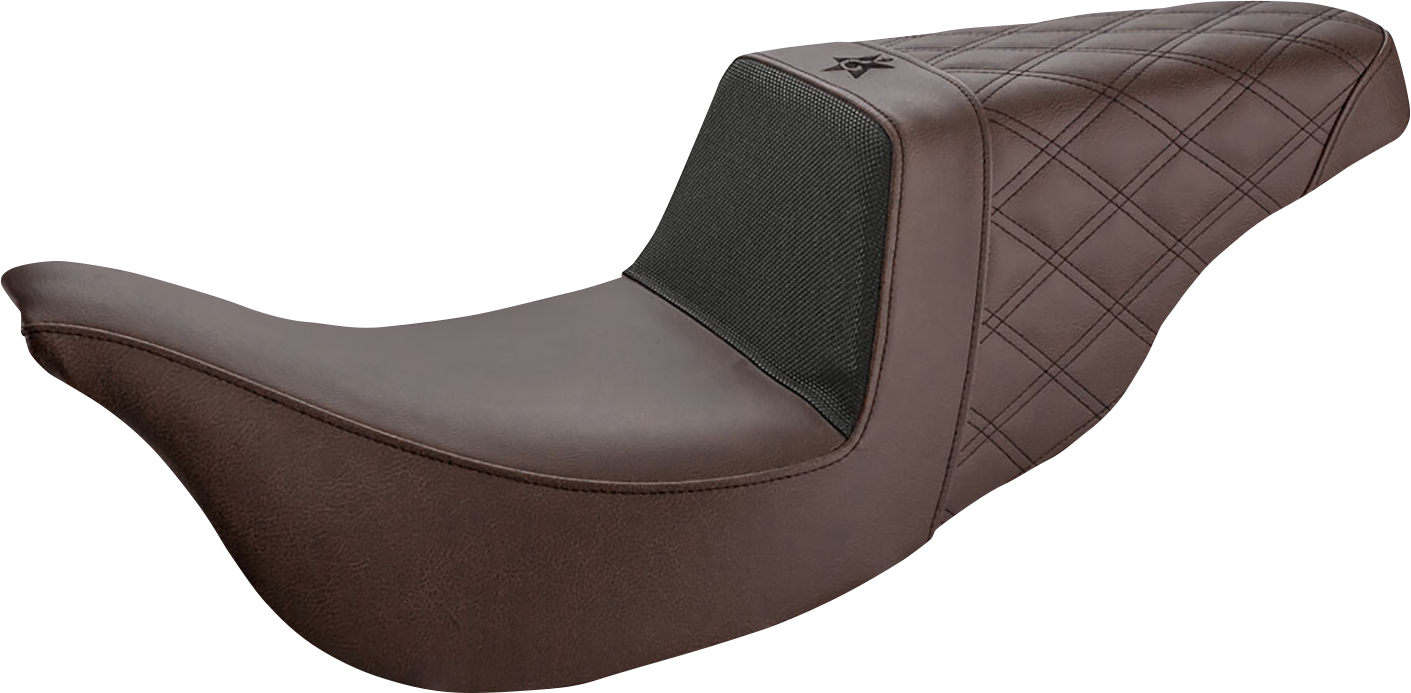 Unknown Industries Performance Gripper Seat - Unknown Industries Seat - Carbon Fiber/ Gripper/Rear Lattice Stitch - Brown - FL '08-'23 [0801-1360]