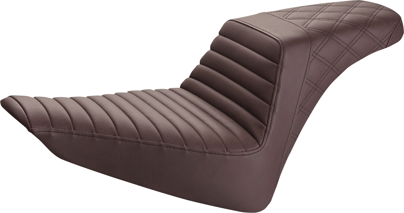 Step-Up Seat — Rear Lattice Stitch/Front Tuck-n-Roll - Step-Up Seat - Front Tuck-n-Roll/Rear Lattice Stitch - Brown [0802-1380]