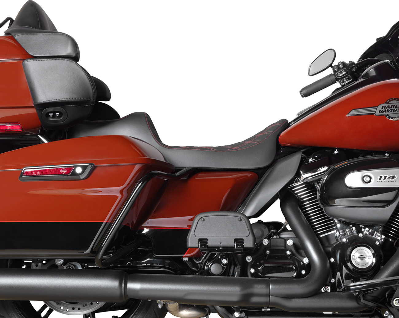 Extended Reach Predator III Seat - Predator III Seat - Extended Reach - Double Diamnd - Red Stitching - FLH/FLT '08-'24 [0801-1925] - Image 4