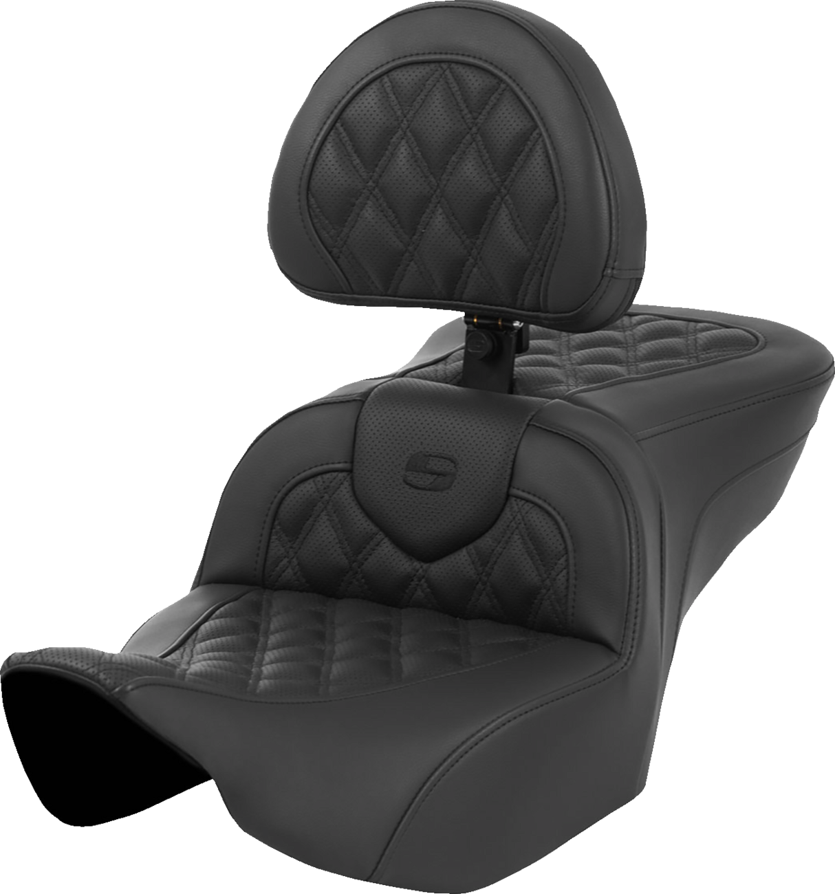 Roadsofa™ Lattice Stitch Heated Seat - Heated Roadsofa™ Seat - Lattice Stitch - w/ Backrest - FLT/FLH '23-'24 [0801-2039]