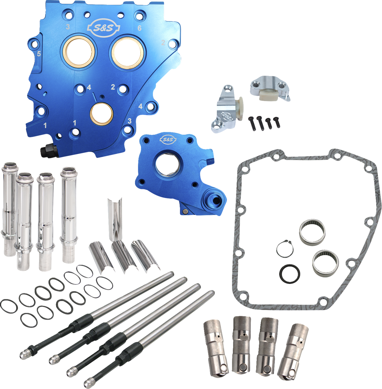 Cam Chest Kit without Cams for Chain Drive Twin Cam - Cam Chest Kit without Cams - Chain Drive - Chrome Pushrods - Twin Cam [0925-1583]