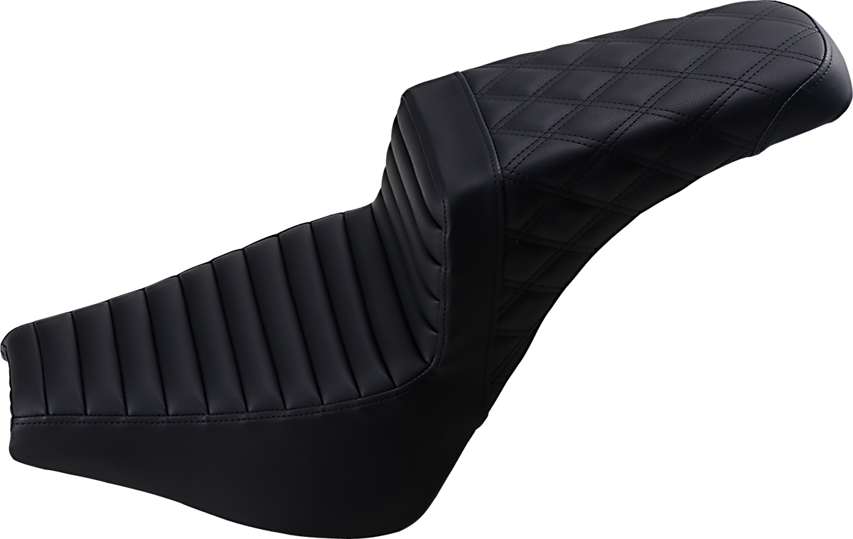 Step-Up Seat — Rear Lattice Stitch/Front Tuck-n-Roll - Step-Up Seat - Front Tuck-n-Roll/Rear Lattice Stitch - Black [0802-1377]