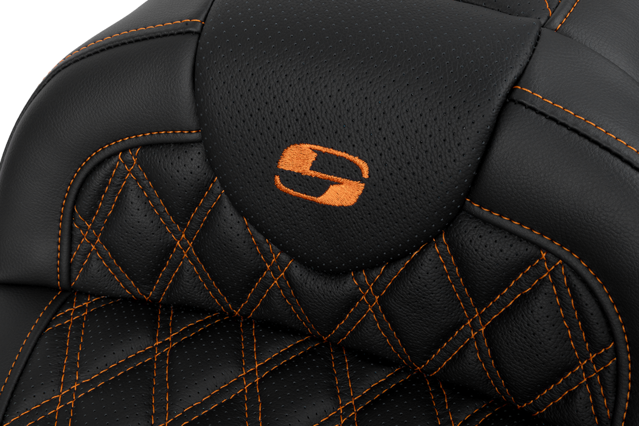 Roadsofa™ Lattice Stitch Seat - Roadsofa™ Seat - with Backrest - Orange Stitch - FL '08-'23 [0801-1608] - Image 3