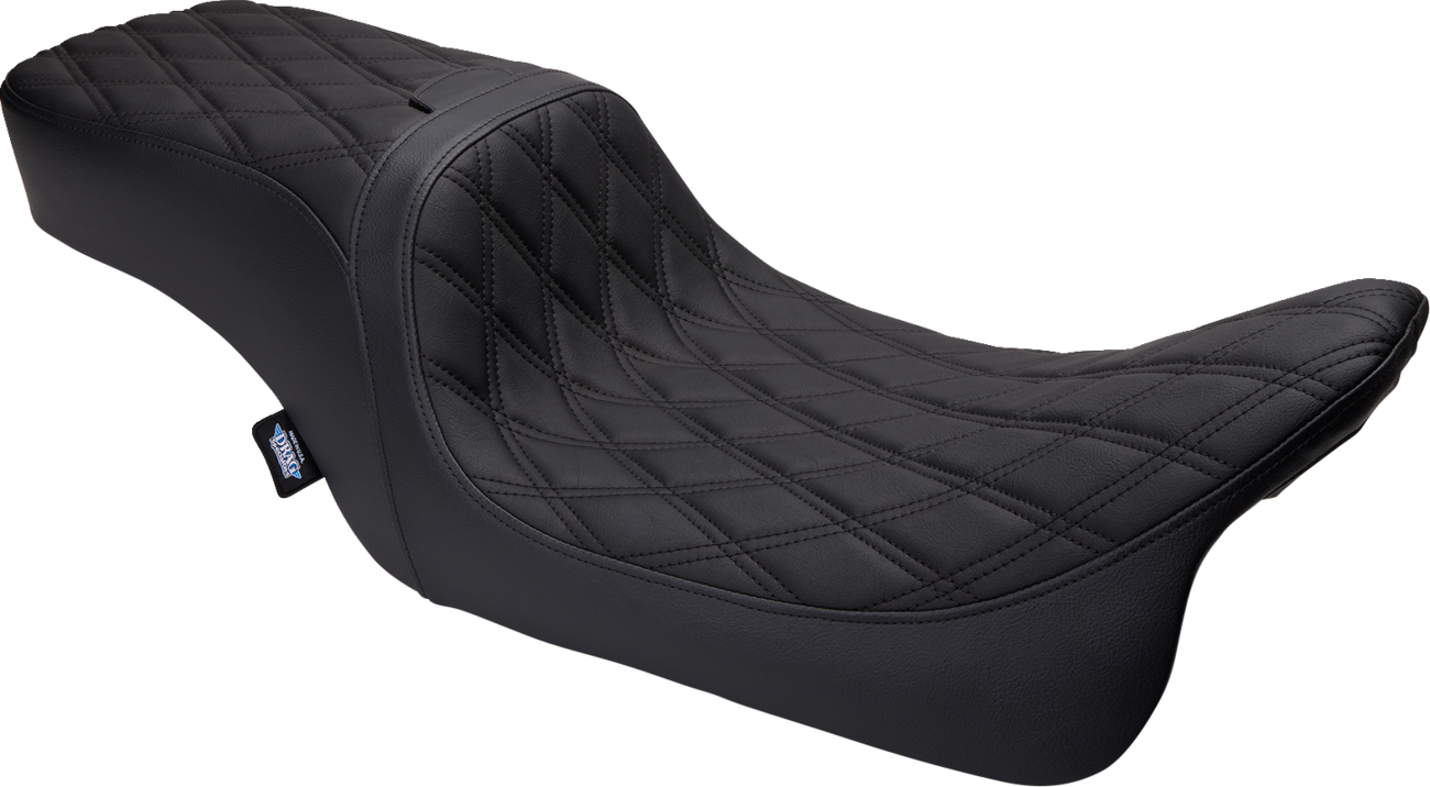 Performance Predator 2-Up Seat - Predator 2-Up Seat - Vinyl - Double Diamond - w/o Backrest - FLH/FLTR '08-'23 [0801-1500]