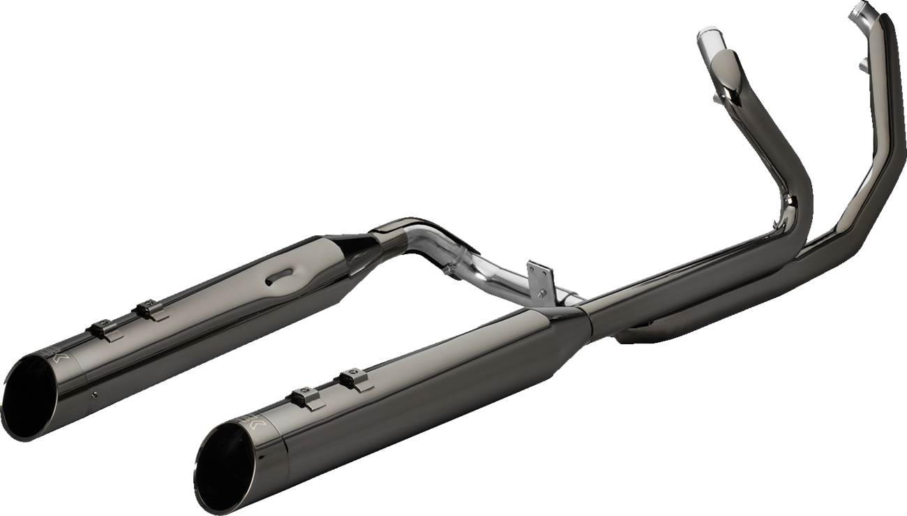 2-into-2 Dominator Exhaust System with 4-1/2" Mufflers - Eclipse® with Edge Tip - M8  [1800-2711]
