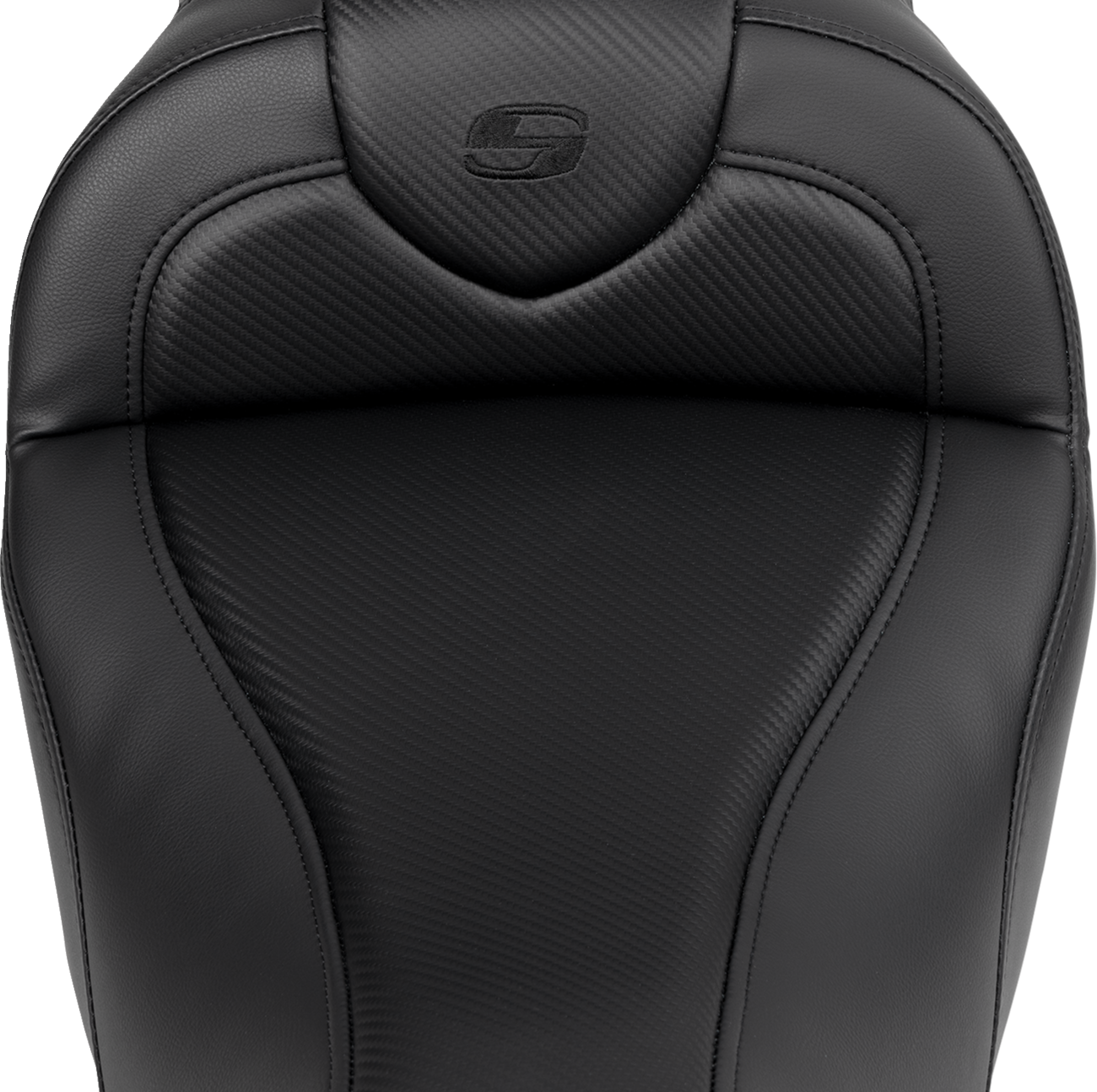 Roadsofa™ Standard Reach Seat - Roadsofa™ Seat - with Backrest - Carbon Fiber - Black Stitch - FL '08-'19 [0801-1617] - Image 2
