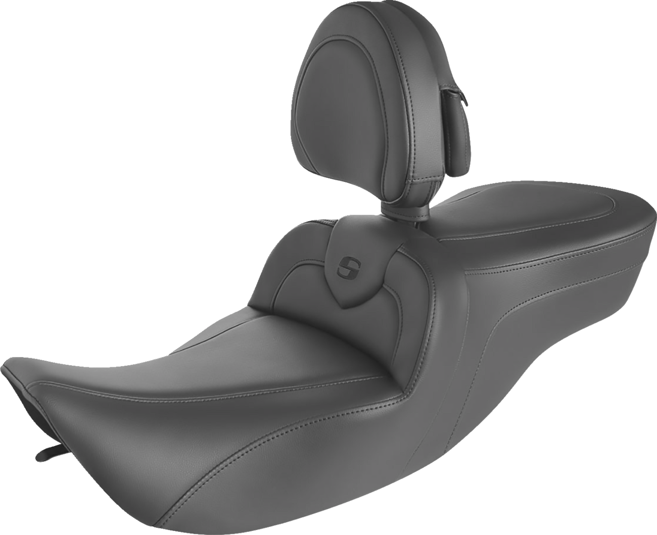 RoadSofa™ Seat - with Backrest - Black w/ Black Stitching - FLH '97-'07 [0801-1416]