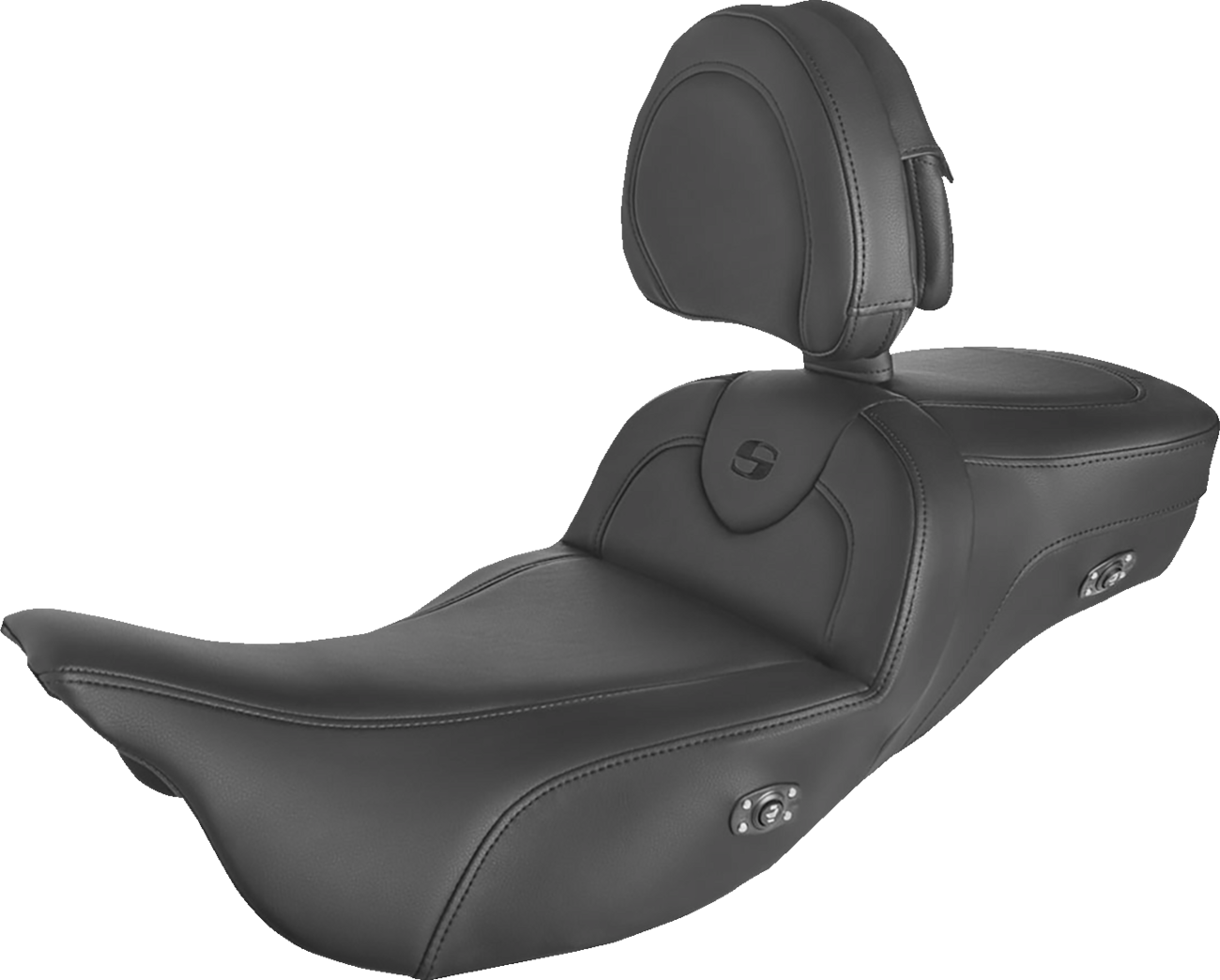 Roadsofa™ Extended Reach Heated Seat - Black - w/ Backrest - FL '08-'24 [0801-1401]
