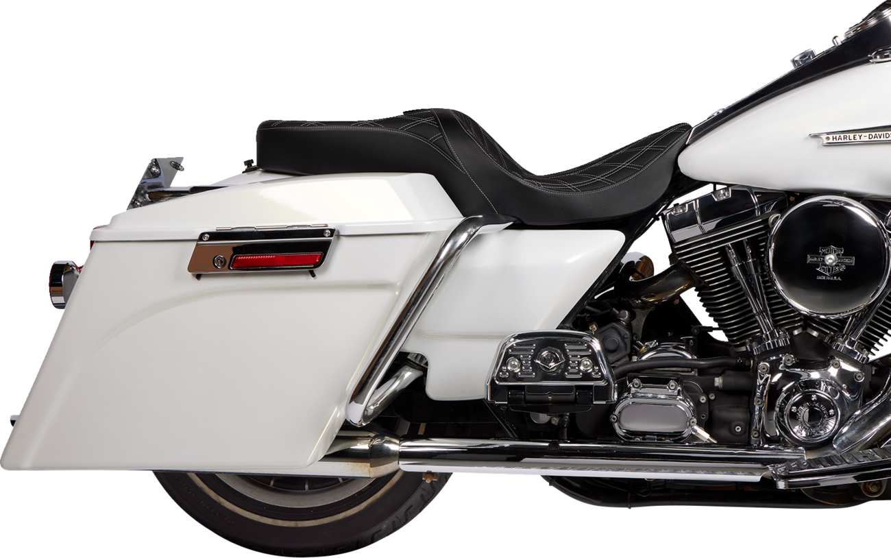 Freedom Touring Seat - Freedom Seat - Vinyl - Double Diamond Silver Stitch - FLH '97-'07 [0801-1506] - Image 2