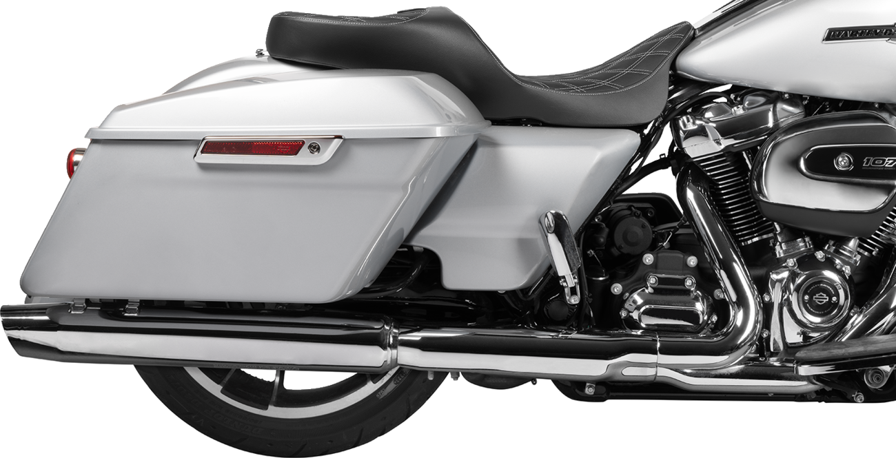 Extended Reach Freedom Touring Seats - Extended Reach Freedom Seat - Vinyl - Double Diamond - Silver Stitch - FLT/FLH '09-'25 [0801-1981] - Image 4