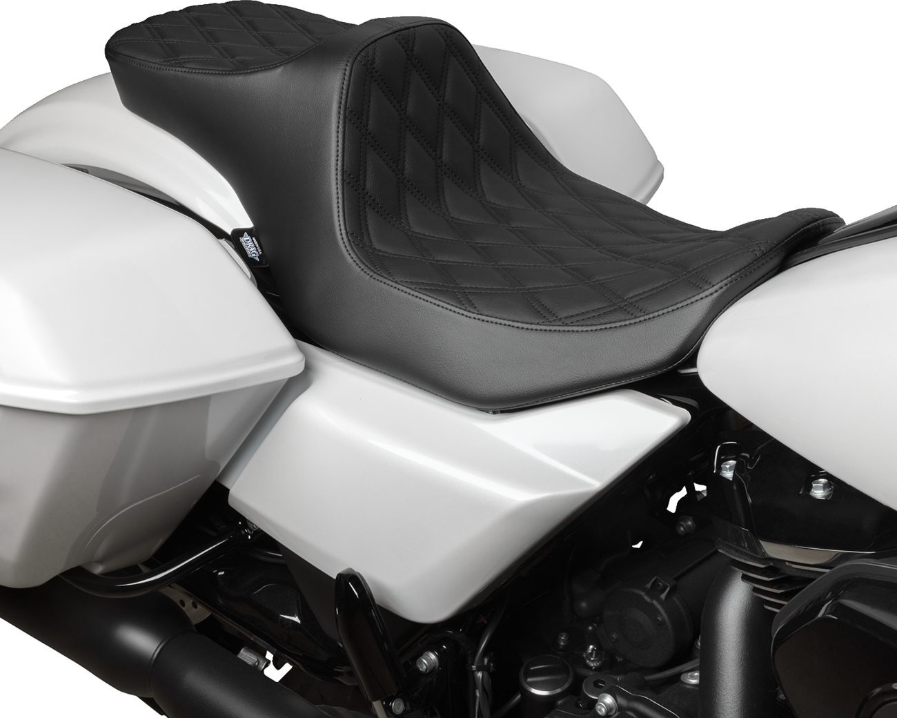 Predator III Seat - Predator III 2-Up Seat - Vinyl - Double Diamond - Black Stitching - FLT/FLH '23-'24 [0801-1931] - Image 3