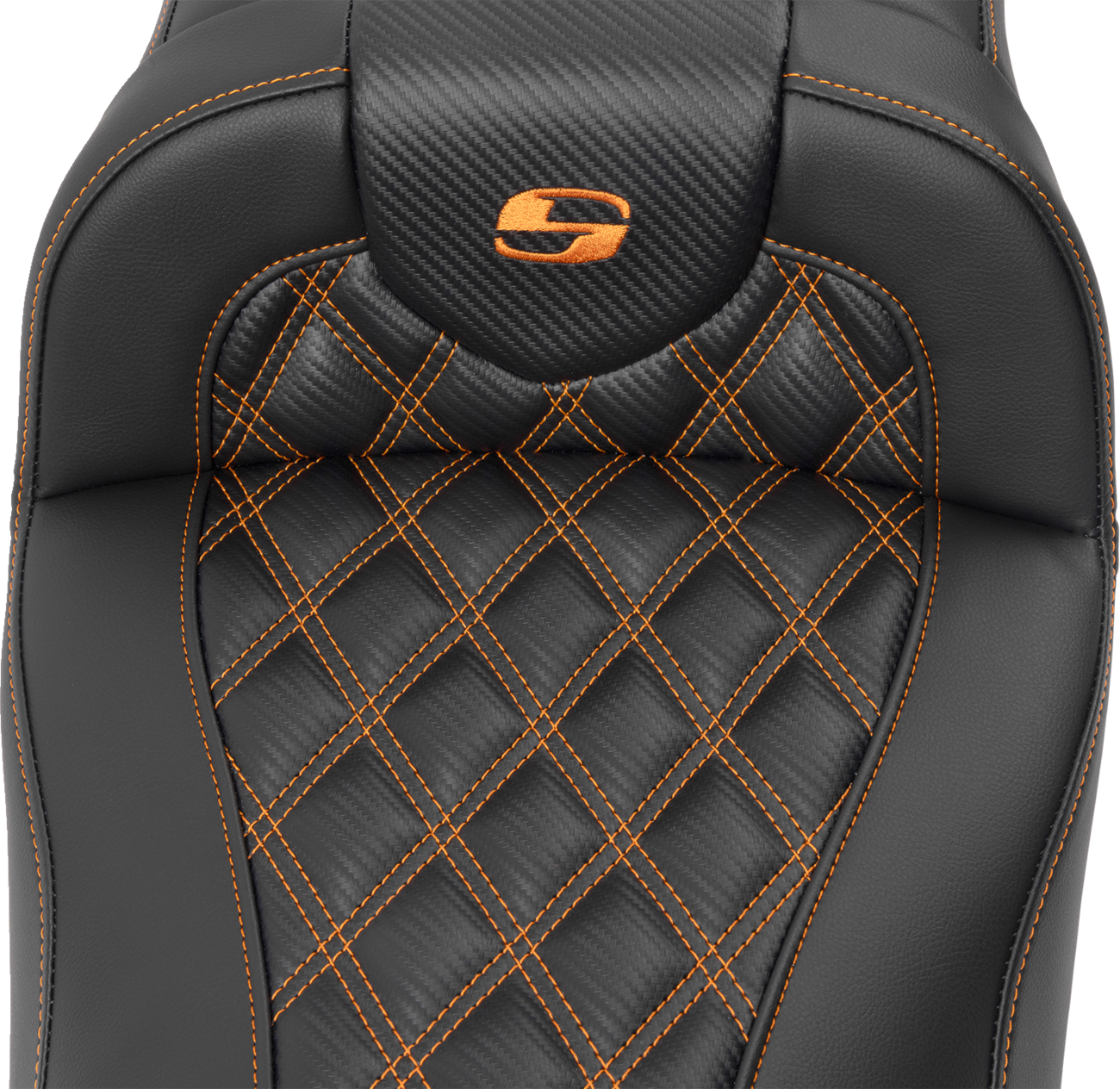 Roadsofa™ Extended Reach Seat - without Backrest - Lattice Stitch - Orange Stitch - FL/FX '23-'24 [0801-1796] - Image 3