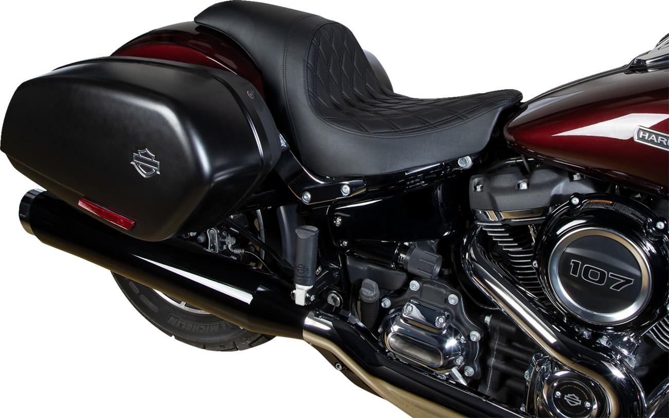 Predator Seat - Double Diamond w/ Black Sitching - Vinyl - FLSB/FXLR '18-'23 [0802-1517] - Image 2