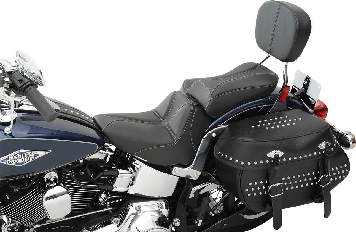 Dominator Solo Seat - w/o Backrest - Black w/ Gray Stitching - FLSTC/N '06-'17 [0802-0802] - Image 5