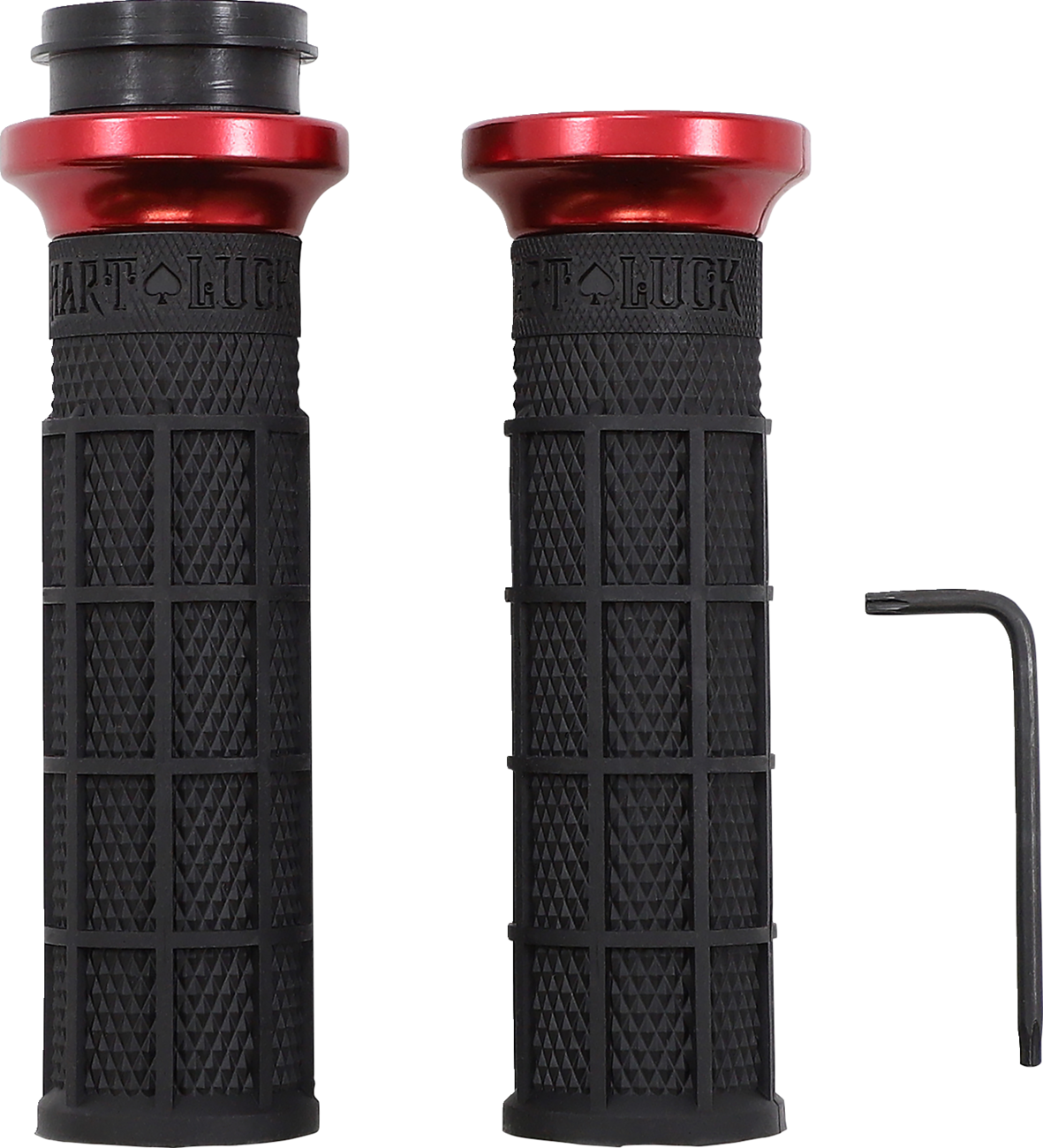Hart-Luck Signature V-Twin Lock-On™ Grips - TBW - Black/Red [0630-2864]