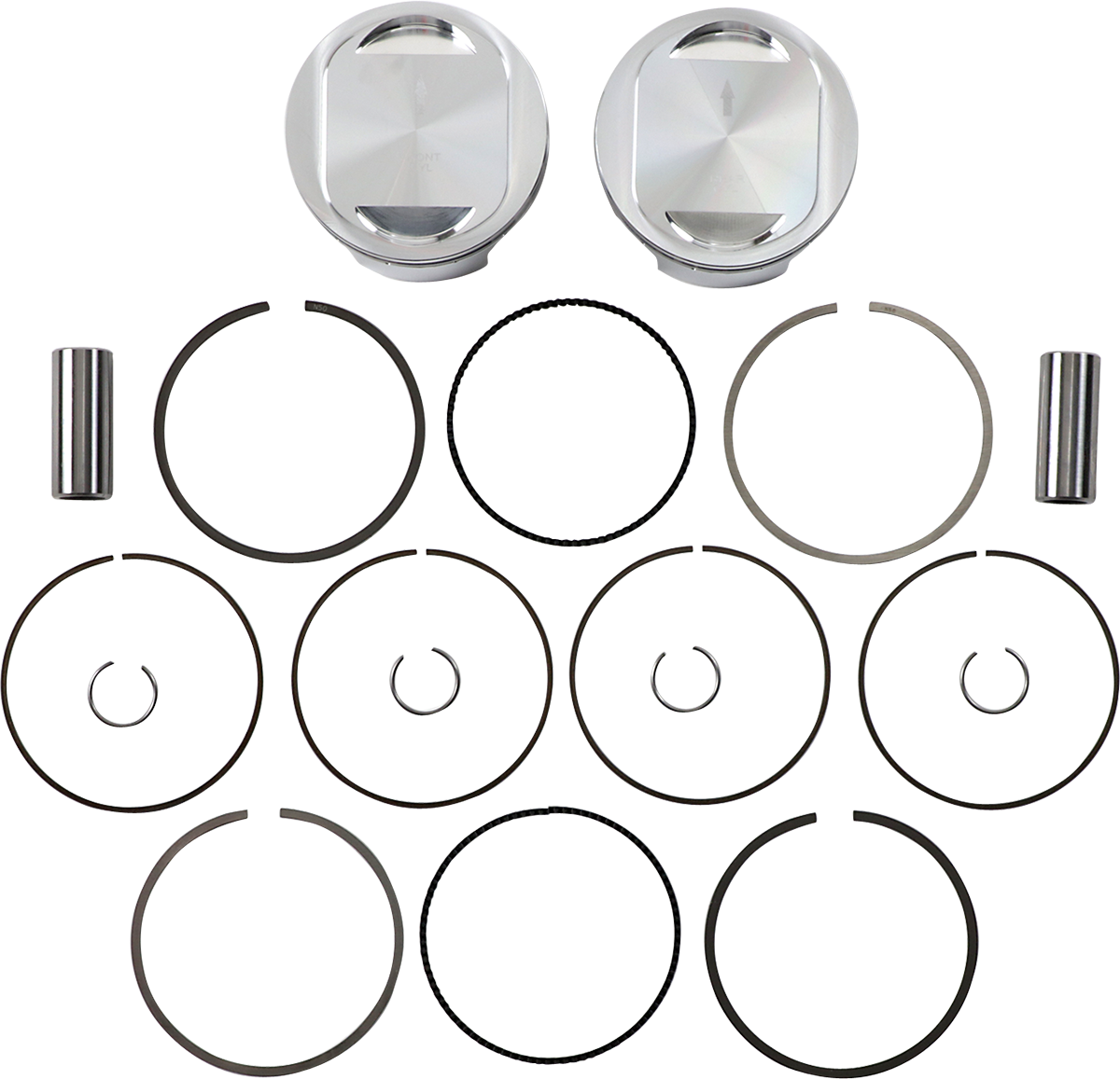 Piston Kit - Bored to 98" - 9.5:1 CR - 88"/96" Twin Cam [0910-5936]