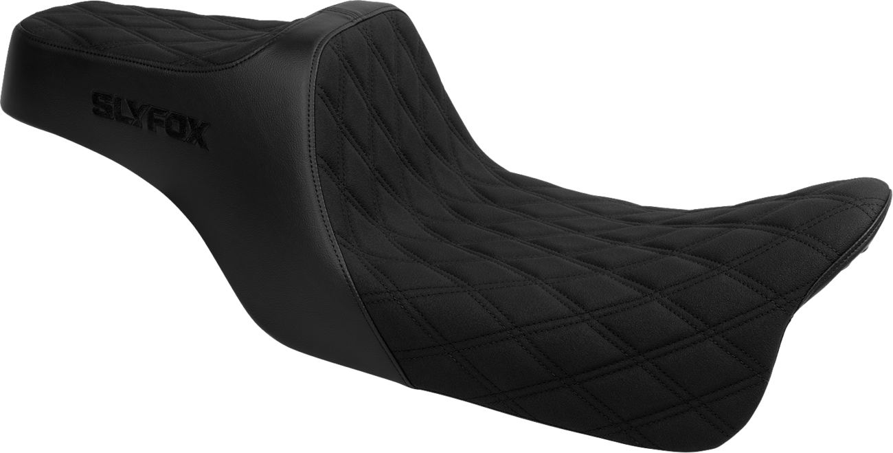 High Noon Seat - Double Diamond - Black Logo - Black Stitch - FLH/FLT '08-'25 [0801-2152]