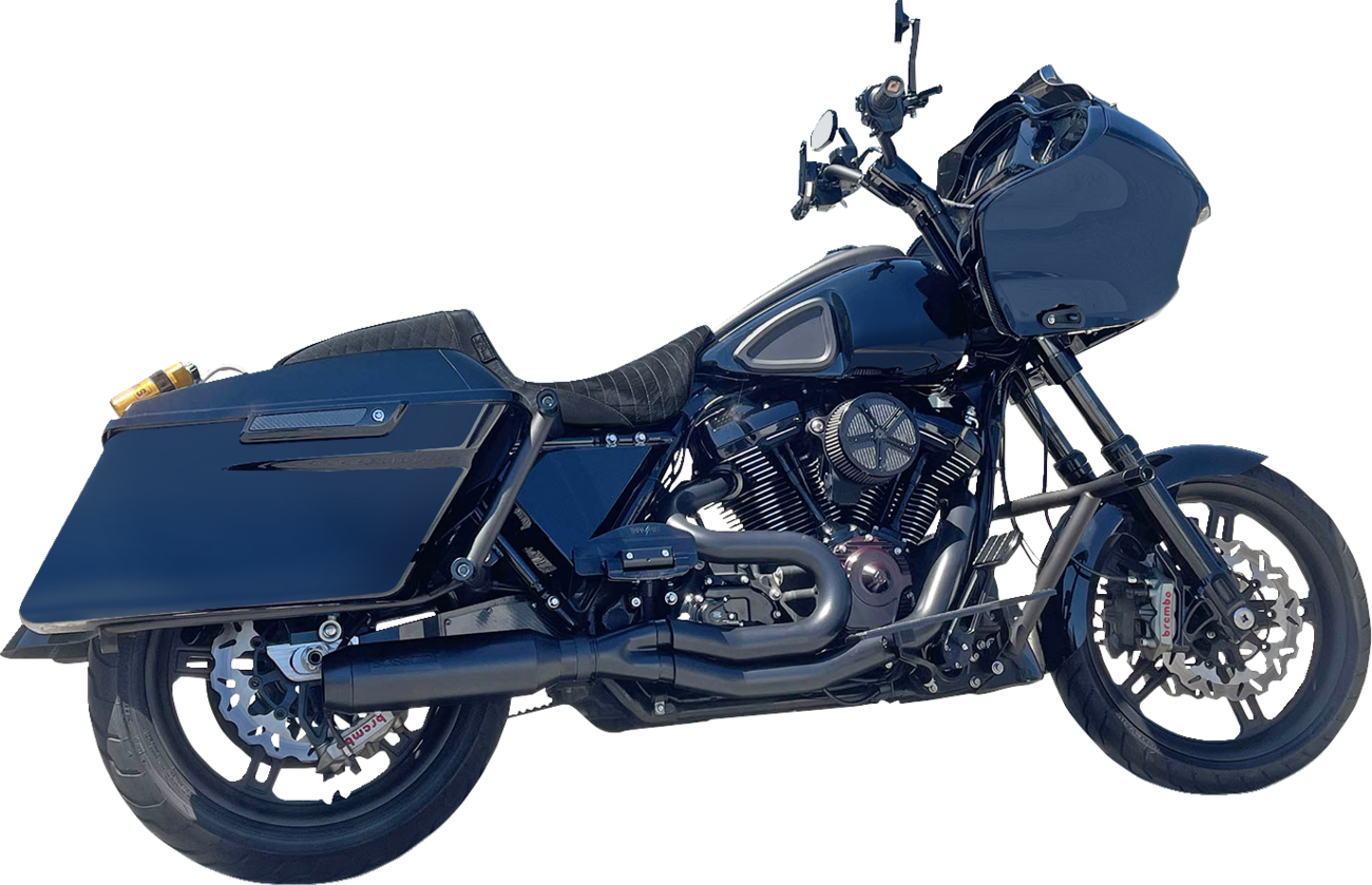2-into-1 Mid-Length Super Bike Exhaust System - 4" Muffler - M8 Touring [1800-2737]