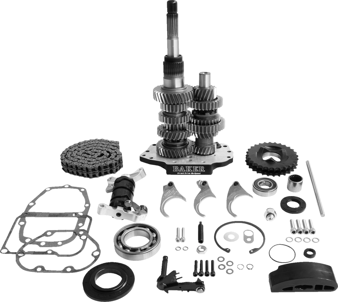 Direct Drive 6-Speed Gear Set - Direct Drive Gear Set - 6-Speed - Black - '01-'06 Softail/Dyna [1103-0055]