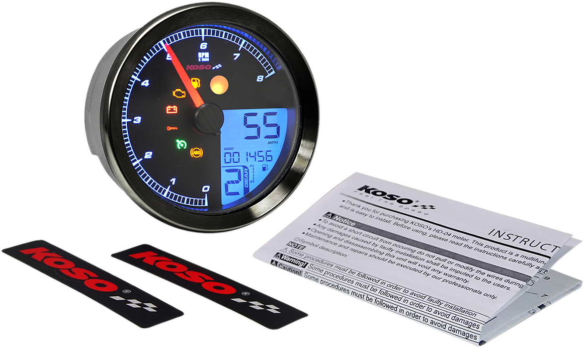 HD-04 Speedometer/Tachometer - Multi-Function Speedometer/Tachometer - HD-04 - Black [2211-0170] - Image 3