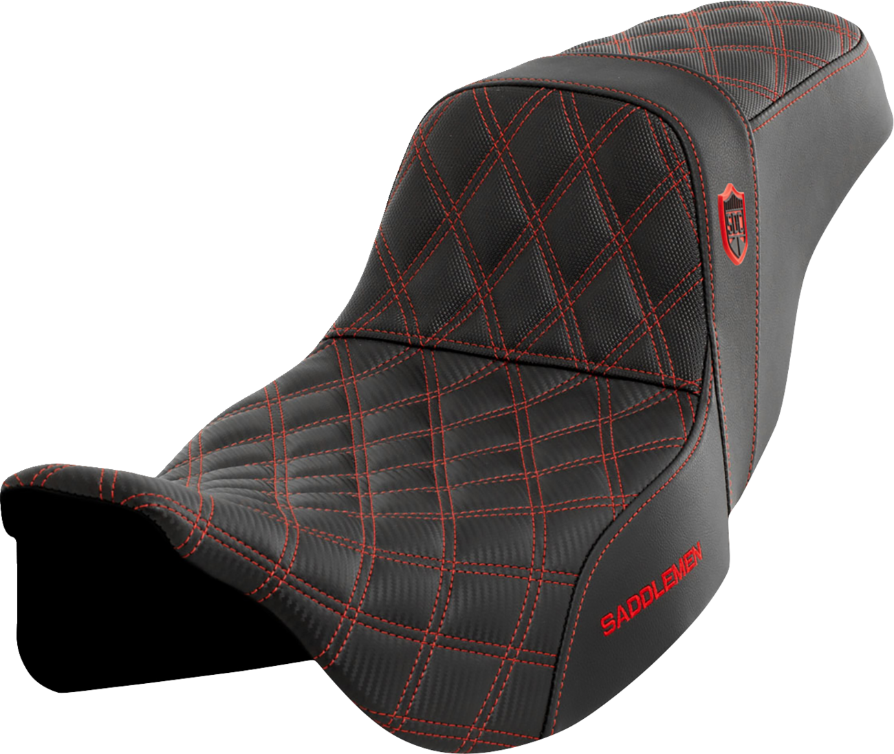 Pro Series SDC Performance Grip Seat - Pro Series SDC Performance Seat - w/o Backrest - Red Stitch - FLH/FLT '08-'23 [0801-1659]