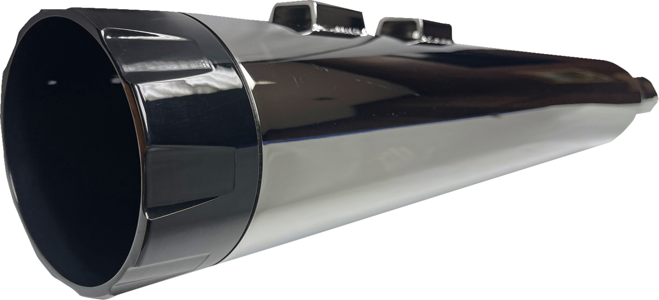 4-1/2" Straight Can Slip-On Mufflers - Chrome with Black End Cap - Twin Cam Touring [1801-1839]