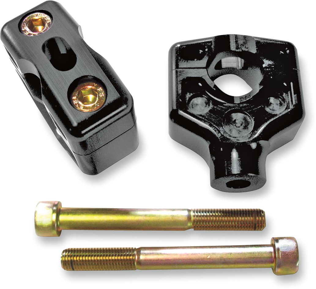 Dual Handlebar Riser Clamp Assembly - 2" - Harley Davidson - Black [0602-0368]
