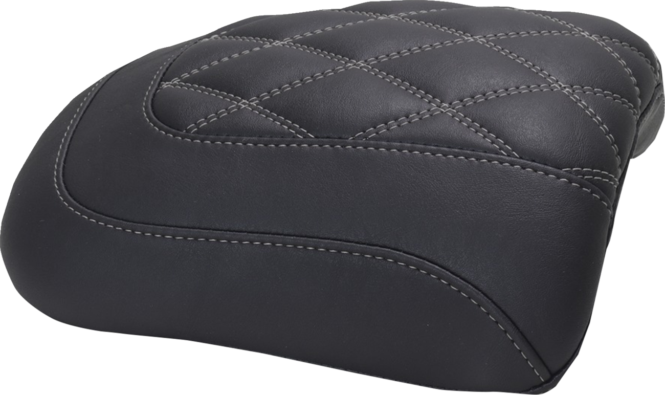 Padded Passenger Seat Cowl - Double Diamond - Gunmetal Stitch - FLT/FLH '23-'25 [0801-2112]