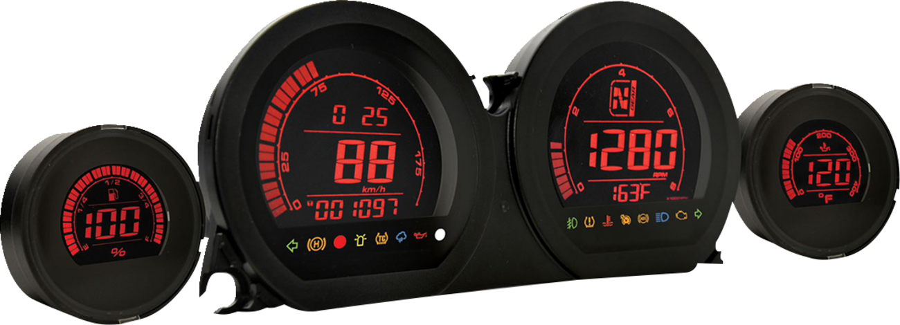 HD-03 - Four-Piece LCD Gauge Kit - Eight Changeable Colors [2210-0663]