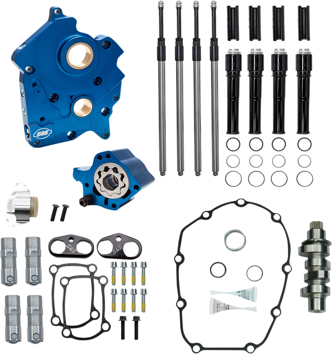 Cam Chest Kit for M8 - Cam Chest Kit with Plate - Chain Drive - Water Cooled - 475 Cam - Black Pushrods - M8 [0925-1358]