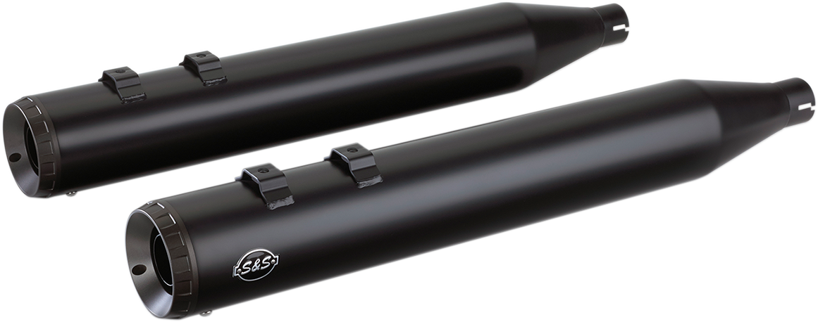 Grand National Slip-On Mufflers - Black - FLT '95-'16 [1801-1206]